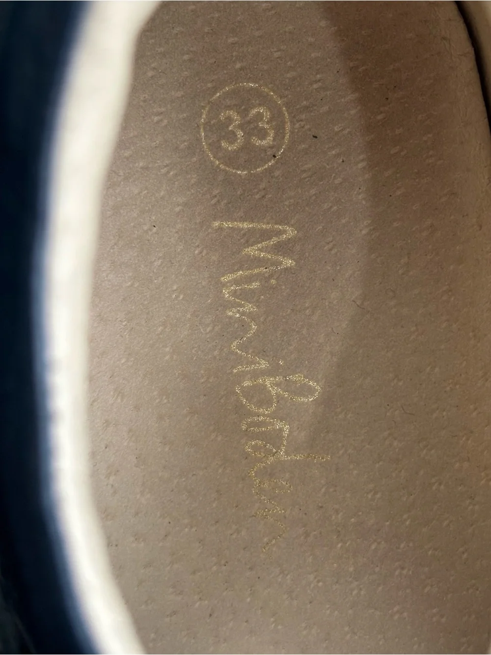 Mini Boden Navy Leather Mary Jane Shoes with Hook-and-Loop Strap 33 US(1.2-2)